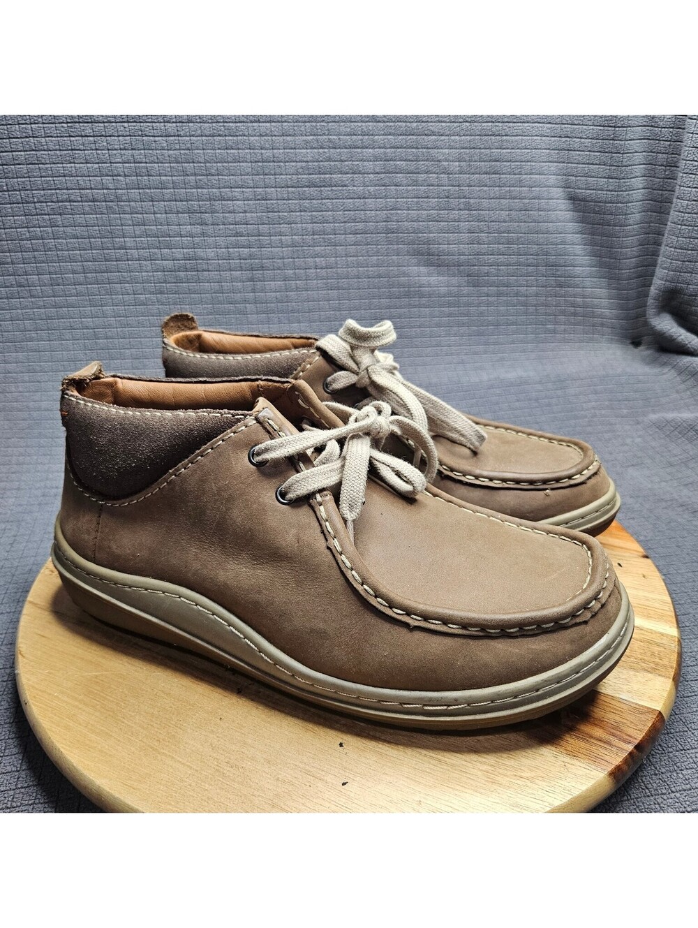 Clarks Dress Shoes Men's Brown US 7.5 M Moc Toe Chukka Leather